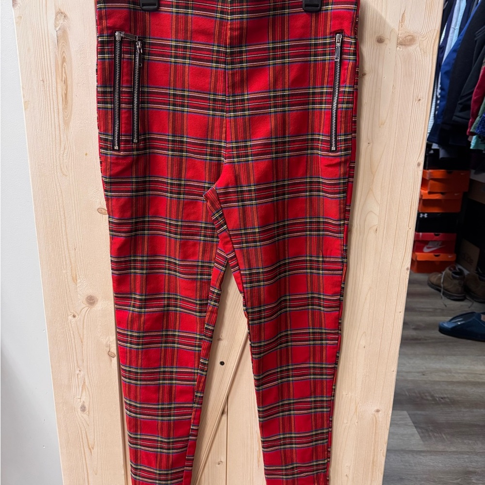 Zara Red and Yellow Plaid Pants